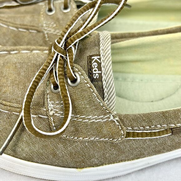 Keds Ortholite Slip-On Glimmer Khaki Boat Shoes Loafers Sz 6M Nautical - Picture 16 of 16